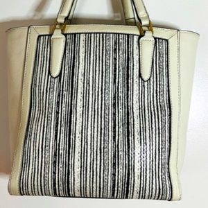 Antonio Melani Leather Summer Purse Black White